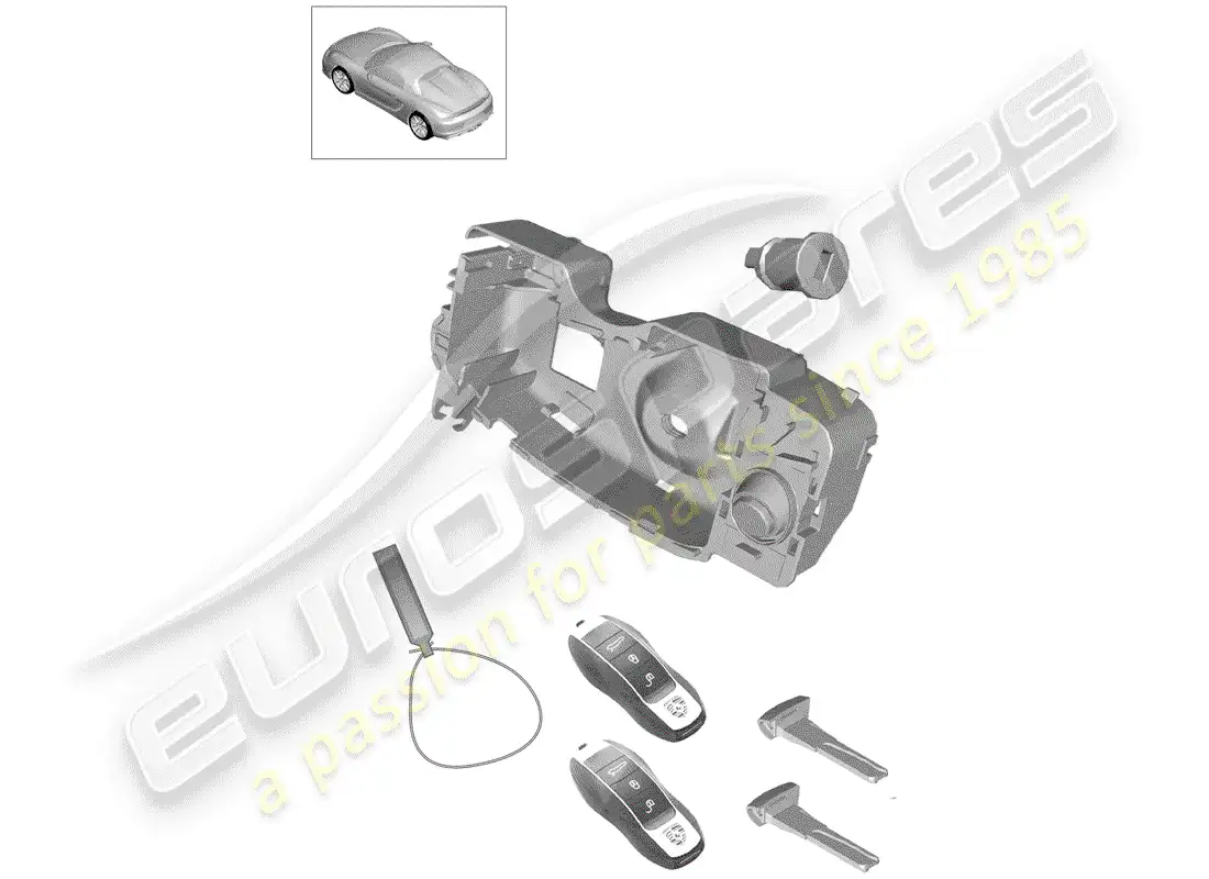 porsche 2016 (981 boxster spyder) juego de reparación diagrama de piezas