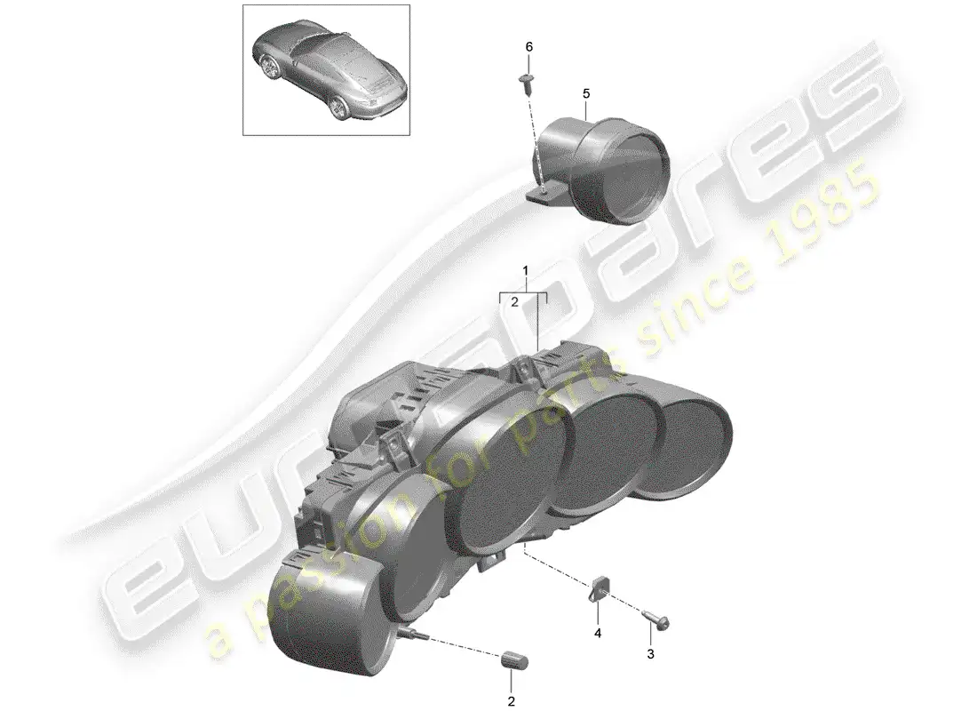 porsche 2012 (991-1) instruments diagrama de piezas