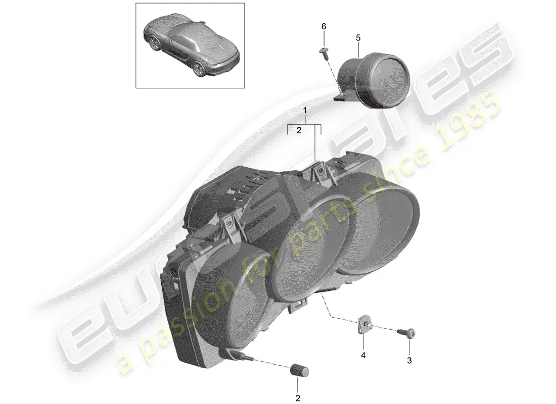 porsche 2016 (981 boxster) instruments diagrama de piezas