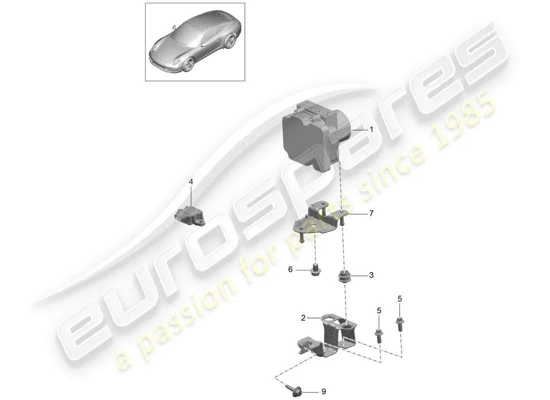 porsche 2015 (991-1) unidad hidraulica diagrama de piezas