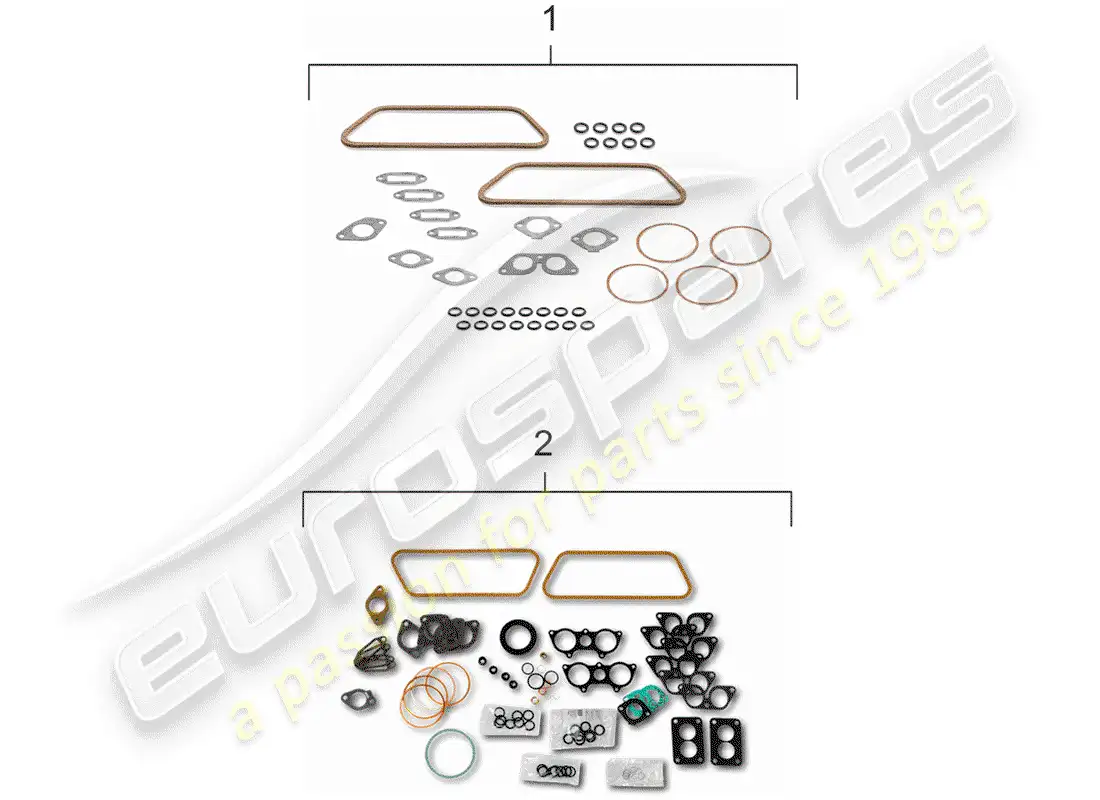 porsche 1955 (356/356a) juego de juntas diagrama de piezas