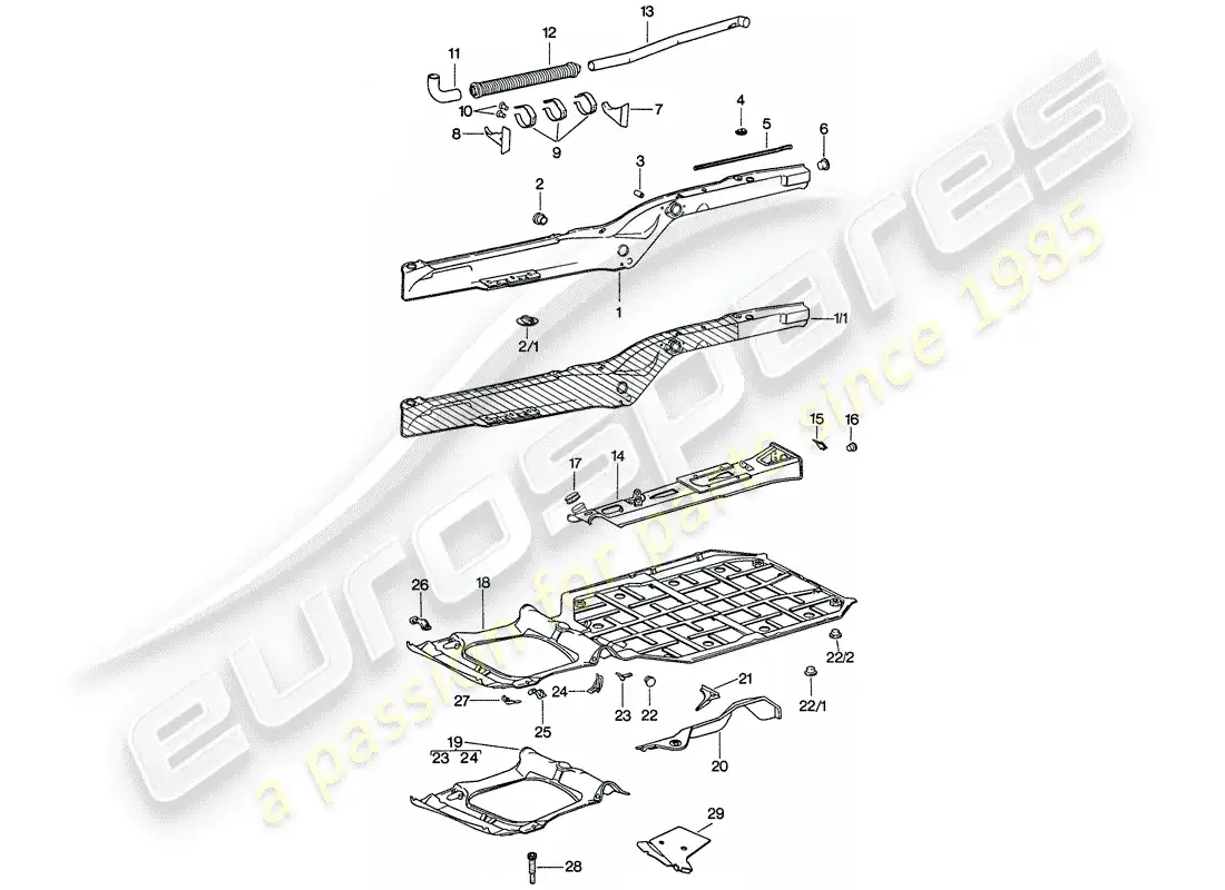 porsche 1976 (911) marco diagrama de piezas