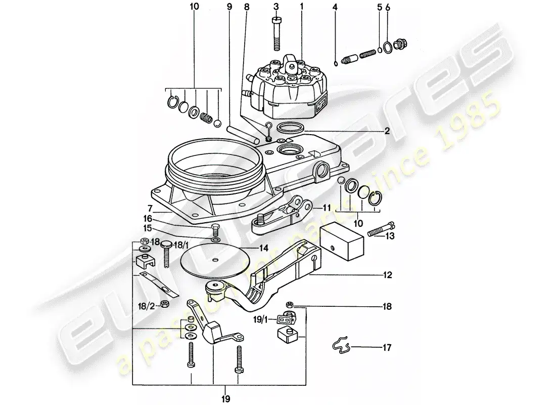 porsche 1977 (911) unidad de control de mezcla - piezas individuales diagrama de piezas