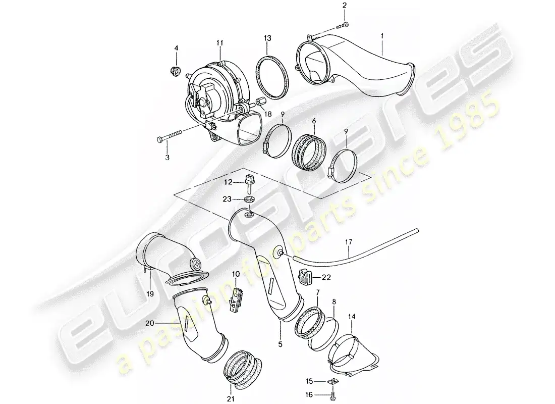 porsche 1997 (993) soplador adicional diagrama de piezas