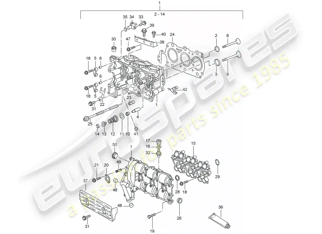 porsche 2001 (996) culata - d - mj 2002>> diagrama de piezas