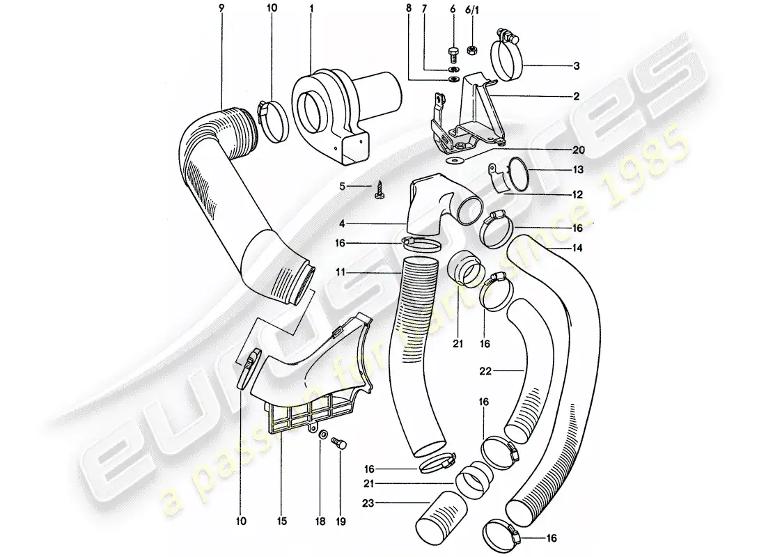 porsche 1977 (911) soplador adicional - d - mj 1975>> diagrama de piezas