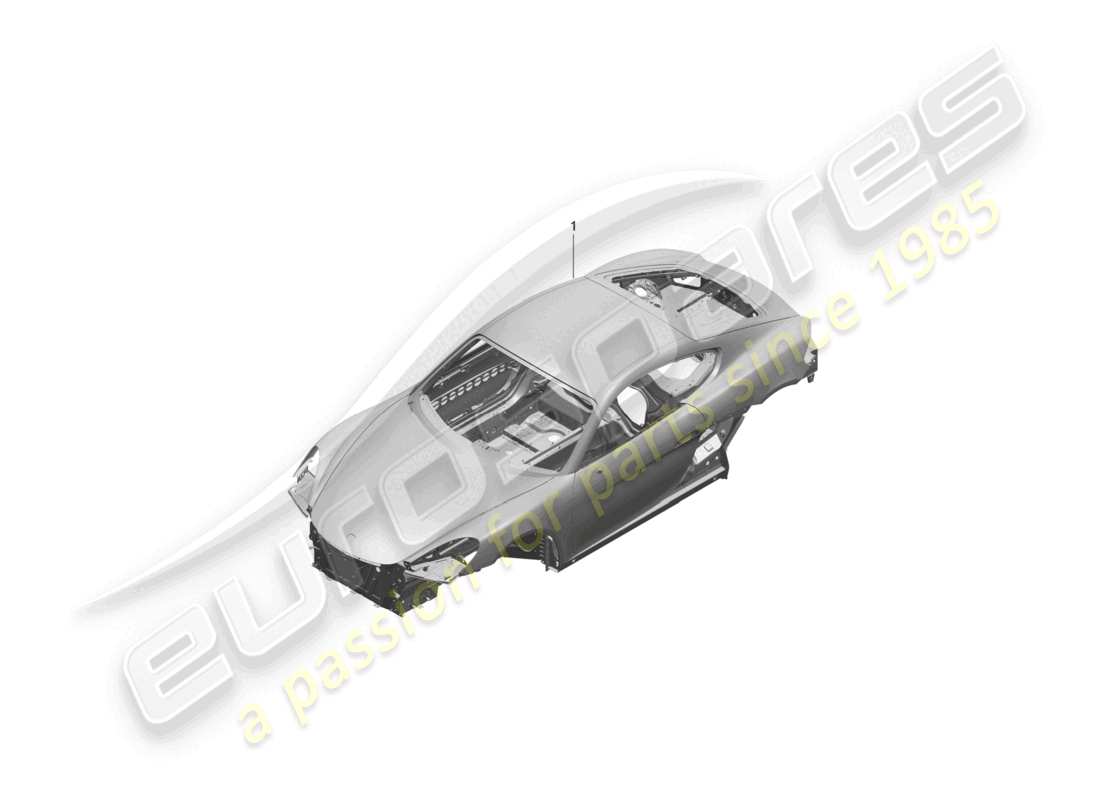porsche 2024 (718 cayman) diagrama de piezas de la carrocería del coche