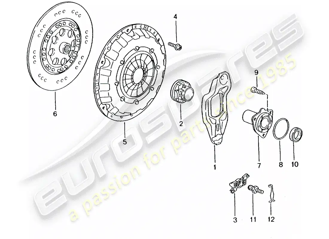 porsche 2002 (986 boxster) embrague diagrama de piezas