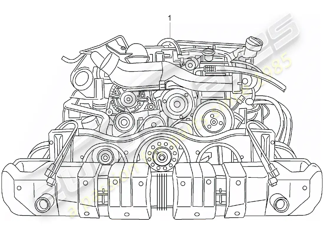 porsche 2004 (996 turbo / gt2) motor de repuesto - - - listo para instalación - solo - incluido - radiador de combustible diagrama de piezas