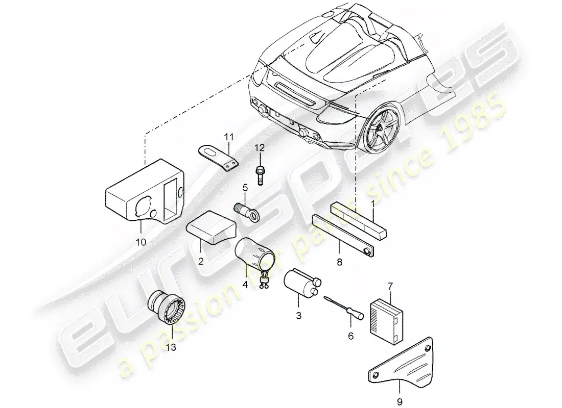 porsche 2004 (carrera gt) herramienta diagrama de piezas