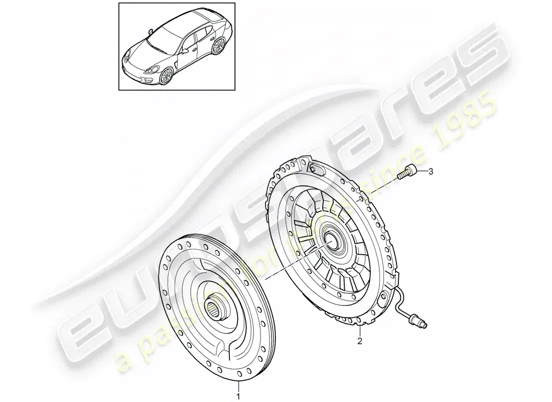 porsche 2012 (panamera 970) embrague diagrama de piezas