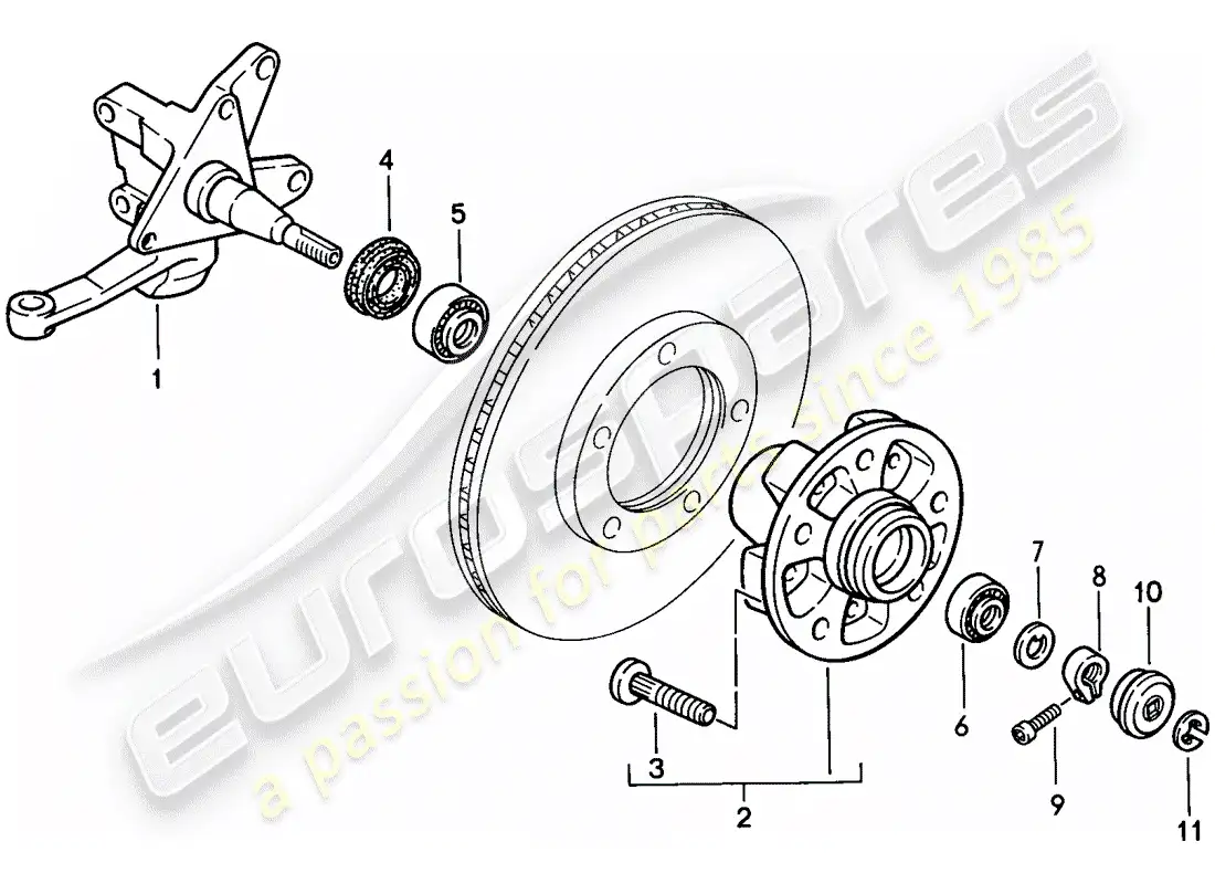 porsche 1987 (924s) muñón de dirección - lubricantes diagrama de piezas
