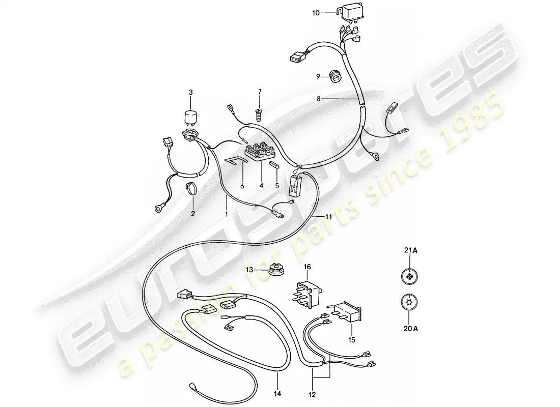 porsche 1988 (911) componentes eléctricos - para - aire acondicionado diagrama de piezas