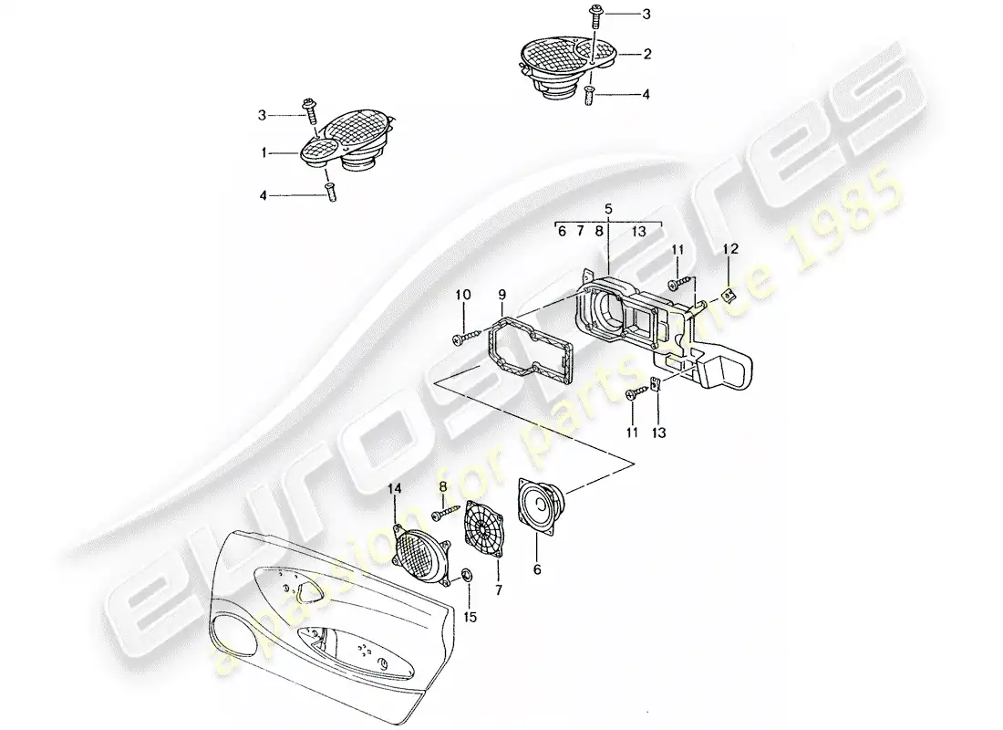 porsche 2004 (996 turbo / gt2) altavoz - altavoz - m 680/mj.02- - ver grupo - 9/11/06 diagrama de partes