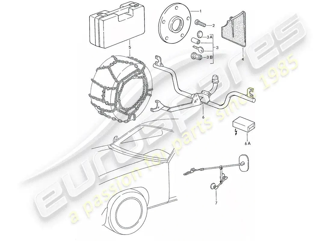 porsche 1987 (928) accesorios diagrama de piezas
