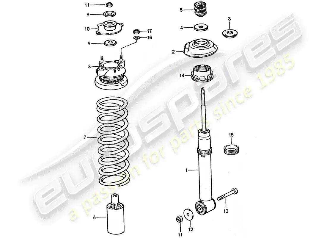porsche 1992 (928) suspensión diagrama de piezas