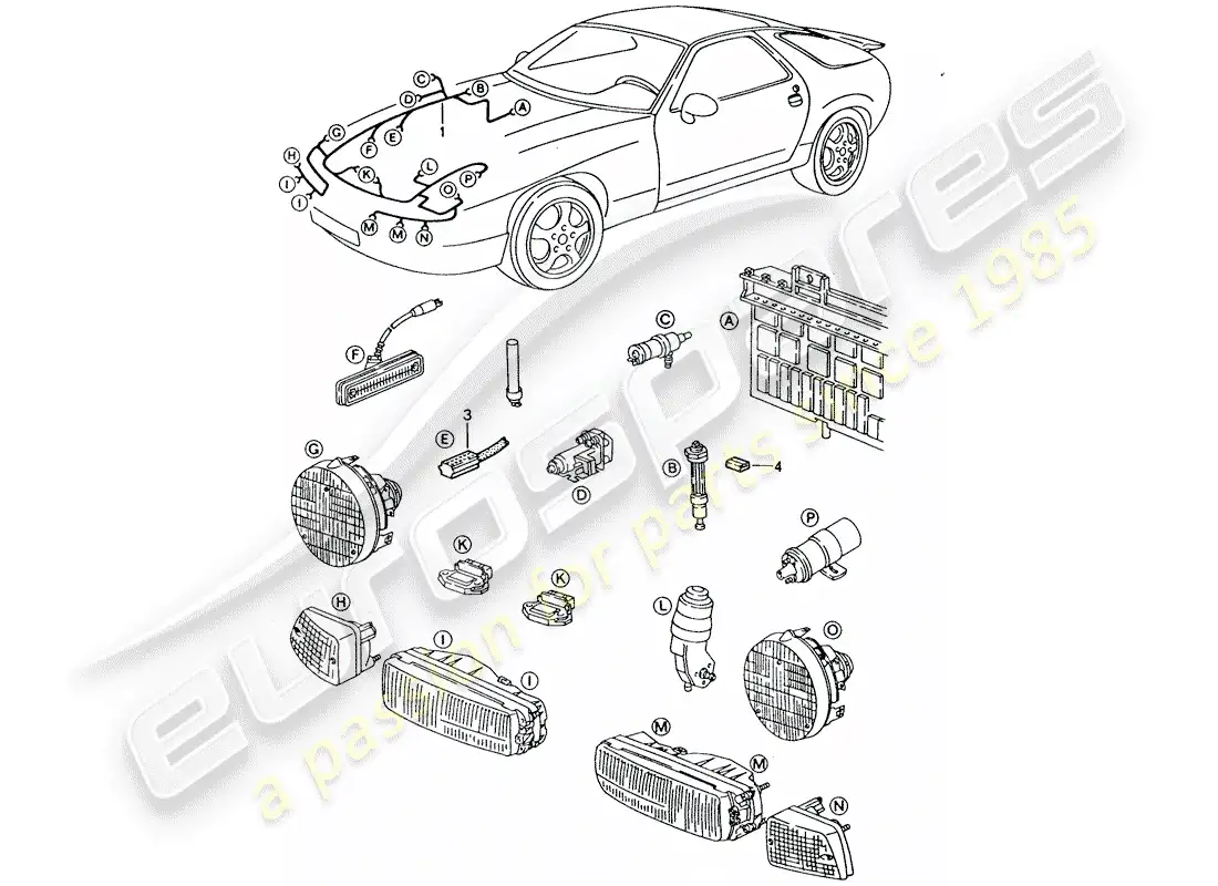 porsche 1992 (928) aprovechar diagrama de piezas