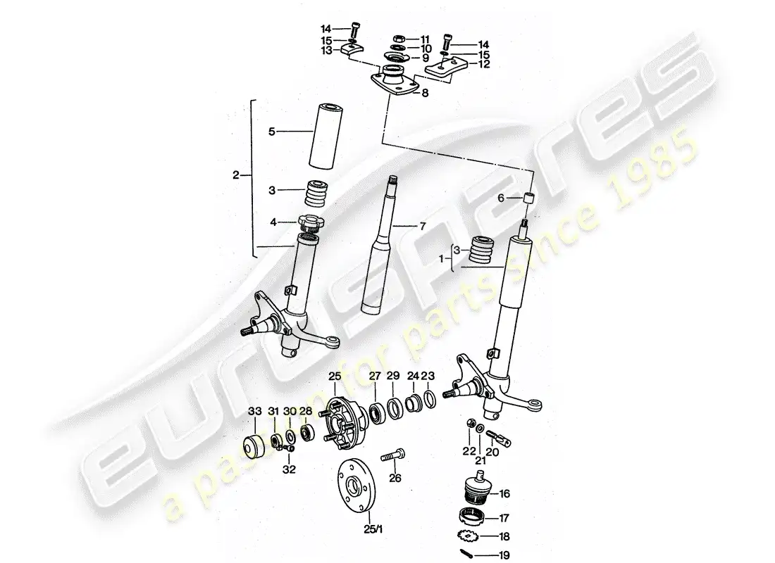 porsche 1977 (911 turbo) puntal amortiguador - lubricantes diagrama de piezas