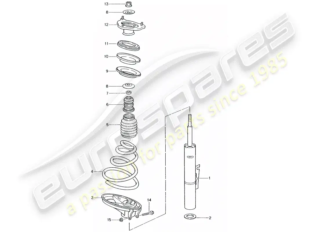 porsche 2001 (996) suspensión - amortiguador - d - mj 1999>> diagrama de piezas