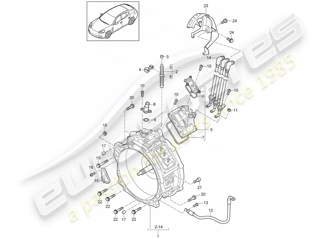 porsche 2012 (panamera 970) diagrama de piezas híbrido