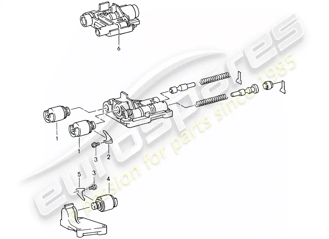 porsche 1996 (993) tiptronic - válvula solenoide diagrama de piezas