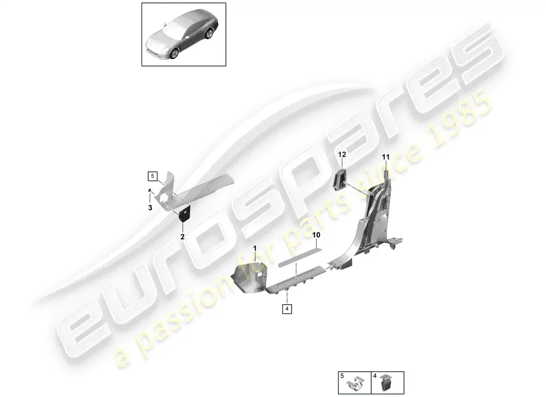 porsche 2018 (panamera 971-1) embellecedor del panel de umbral diagrama de piezas
