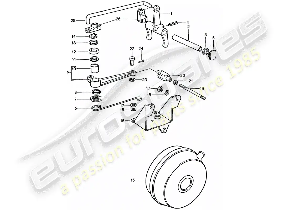 porsche 1982 (911) liberación del embrague - spm diagrama de piezas