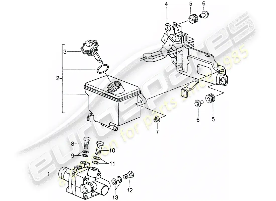 porsche 1998 (993) dirección asistida - bomba de dirección asistida - contenedor diagrama de piezas