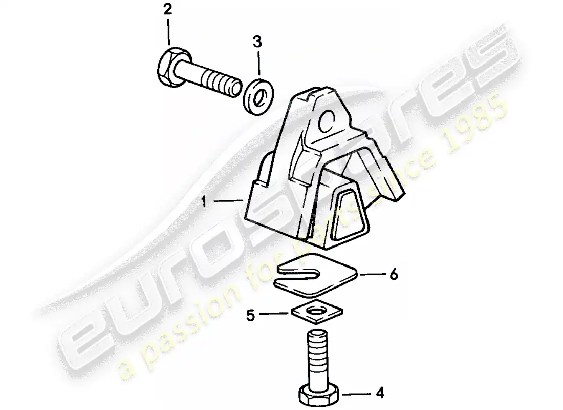 porsche 1986 (928) transmisión automática - suspensión de la transmisión diagrama de piezas