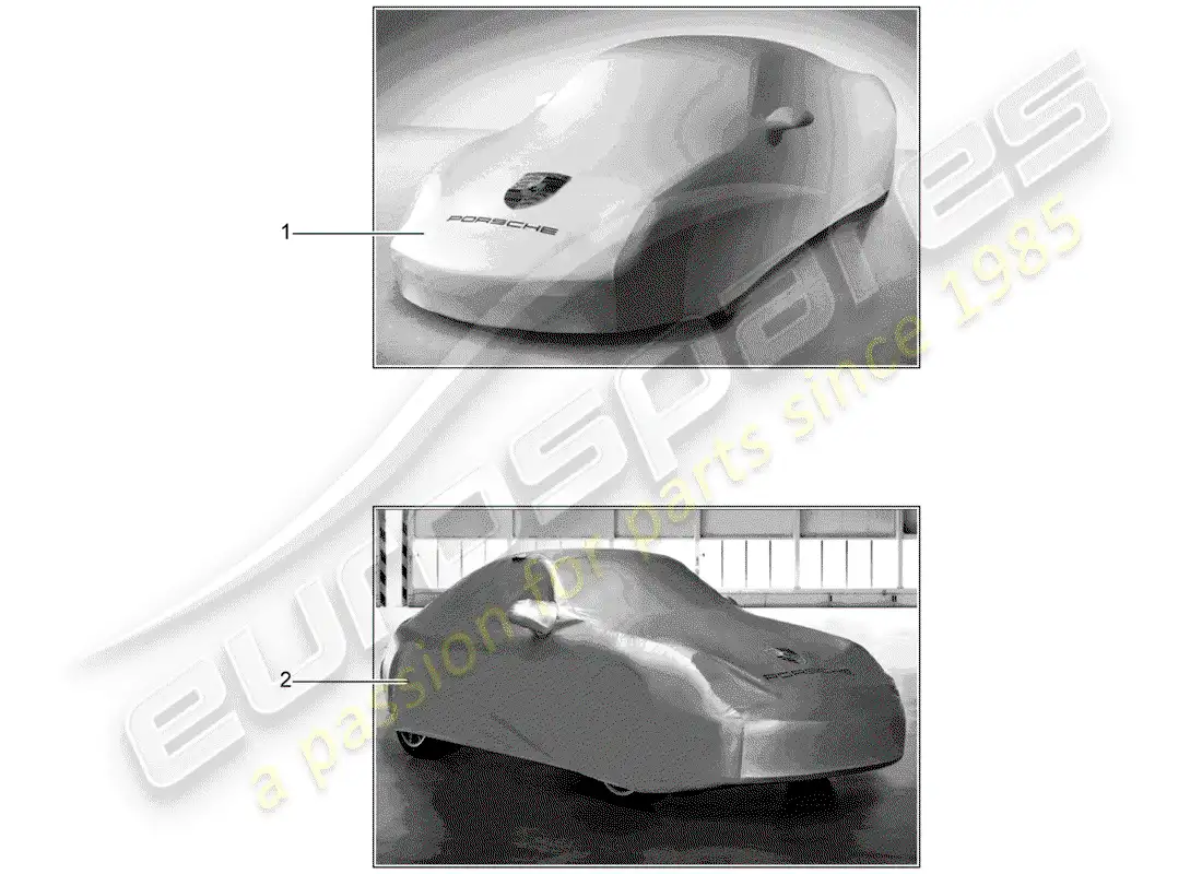 porsche 2000 (tequipment) cubrir diagrama de piezas