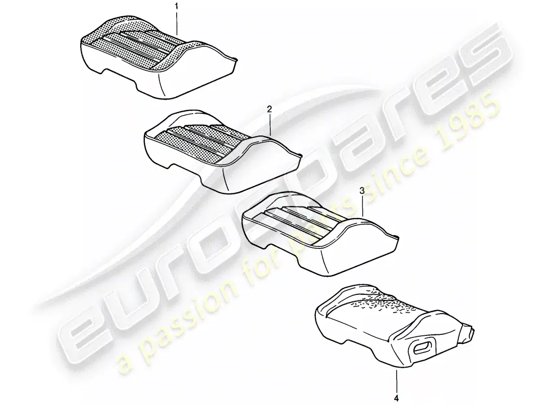 porsche 1986 (911) asiento deportivo - cubrir - d - mj 1985>> diagrama de piezas