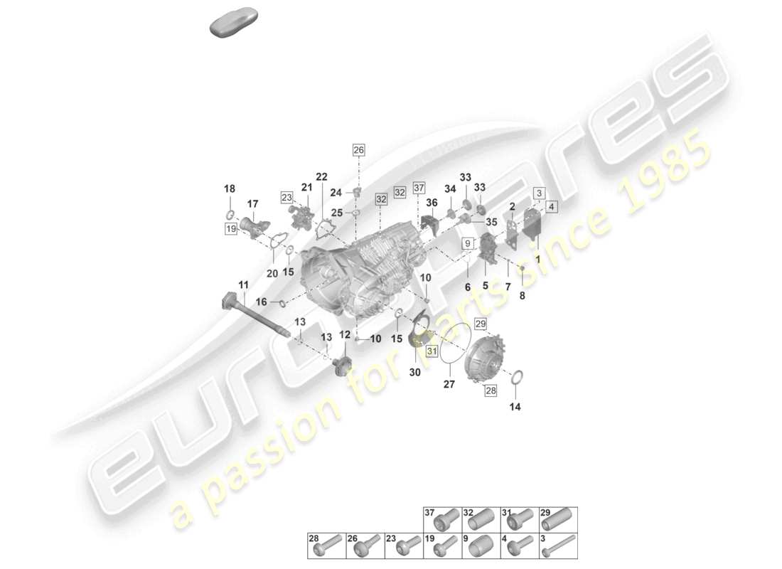 porsche 2025 (992-2 turbo / s) caja de cambios manual piezas individuales diagrama de piezas