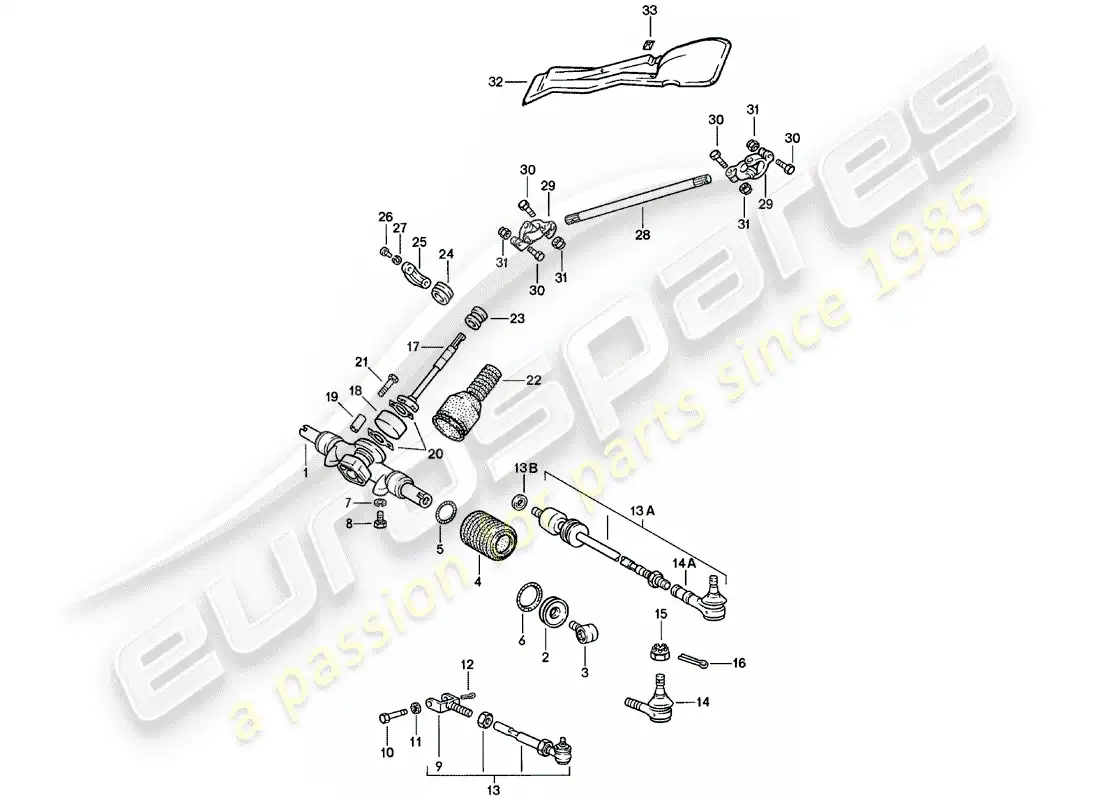 porsche 1979 (911) dirección - accesorios diagrama de piezas