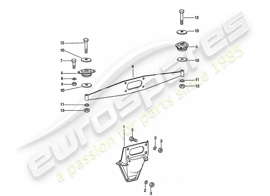 porsche 1977 (911) suspensión del motor diagrama de piezas