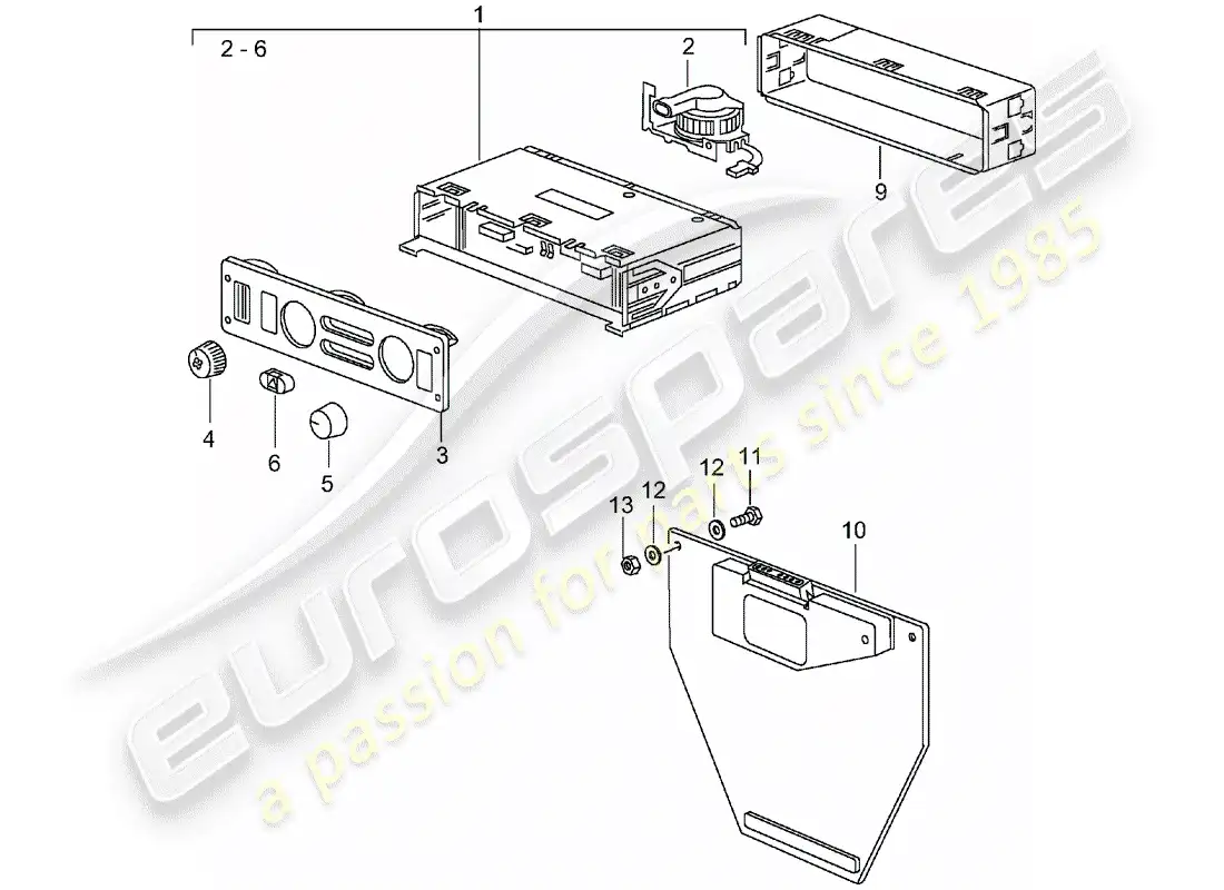 porsche 1998 (993) interruptor de control - conductor diagrama de piezas