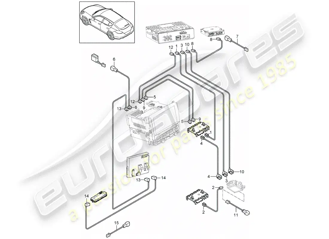 porsche 2014 (panamera 970) línea de conexión diagrama de piezas