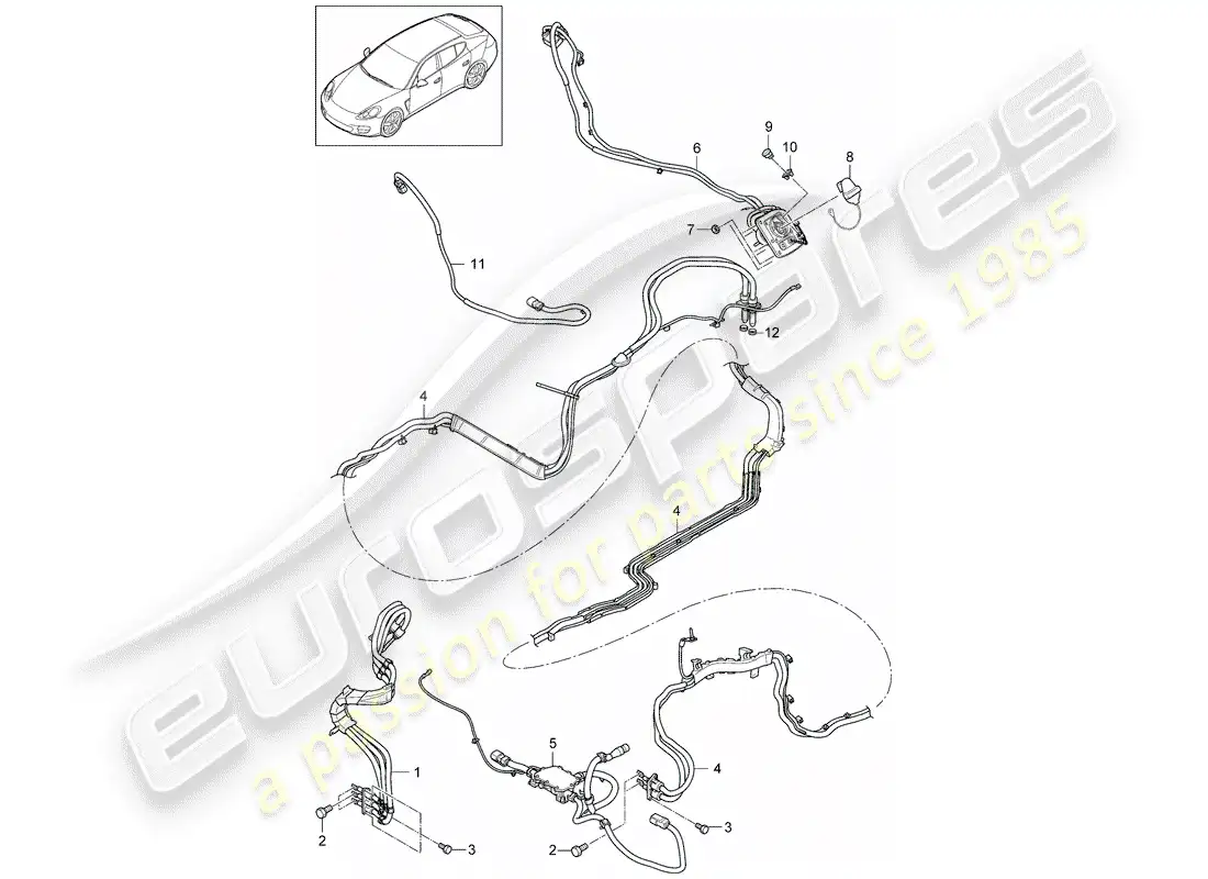 porsche 2014 (panamera 970) cableando arneses diagrama de piezas