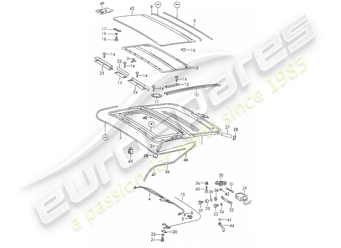 porsche 1971 (911) quemacocos - eléctrico diagrama de piezas