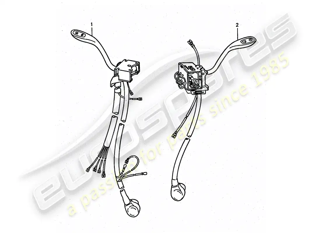 porsche 1976 (911 turbo) interruptor de la columna de dirección diagrama de piezas