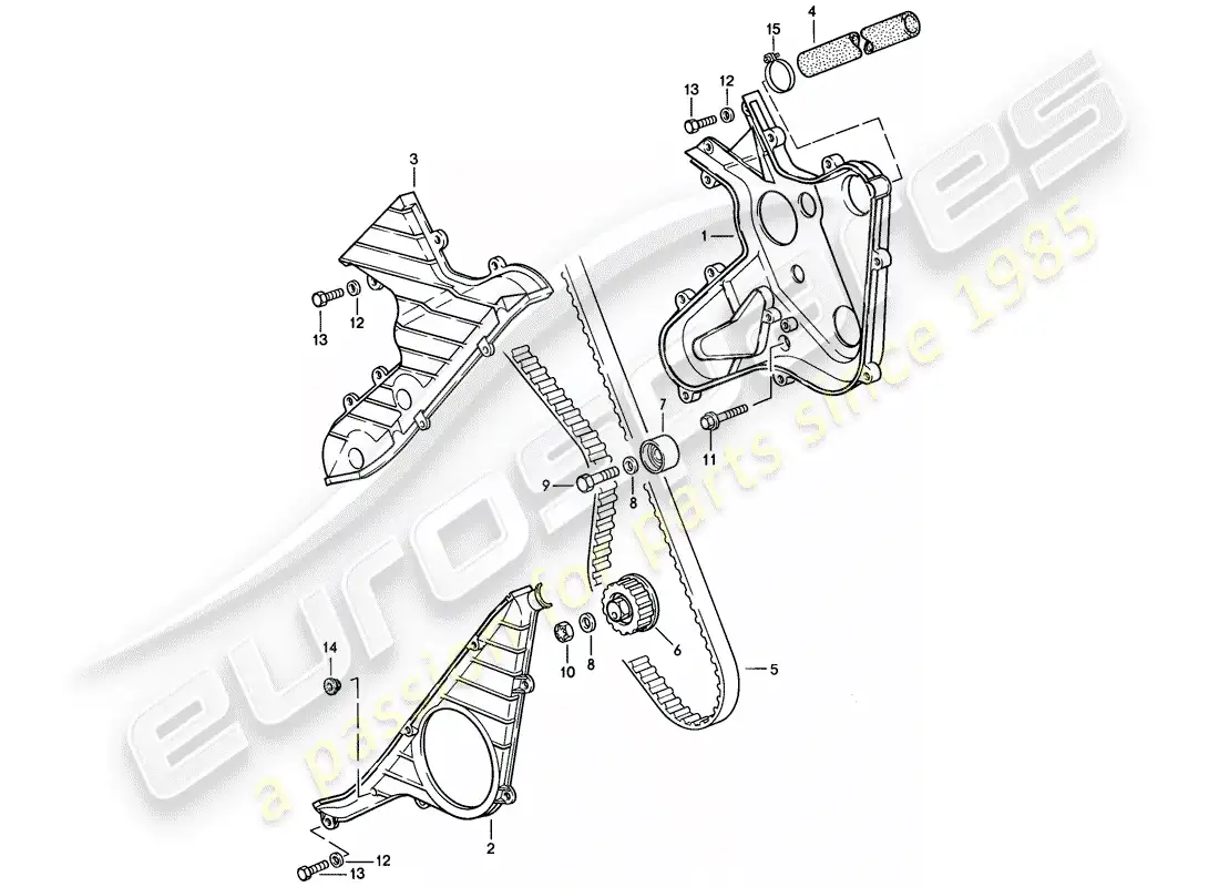 porsche 1988 (924s) árbol de levas - mecanismo de impulsión - d >> - mj 1986 diagrama de piezas