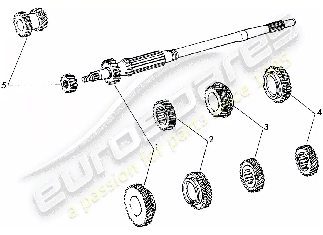 porsche 1969 (911/912) juegos de ruedas de engranaje - 4-speed - transmisión diagrama de piezas