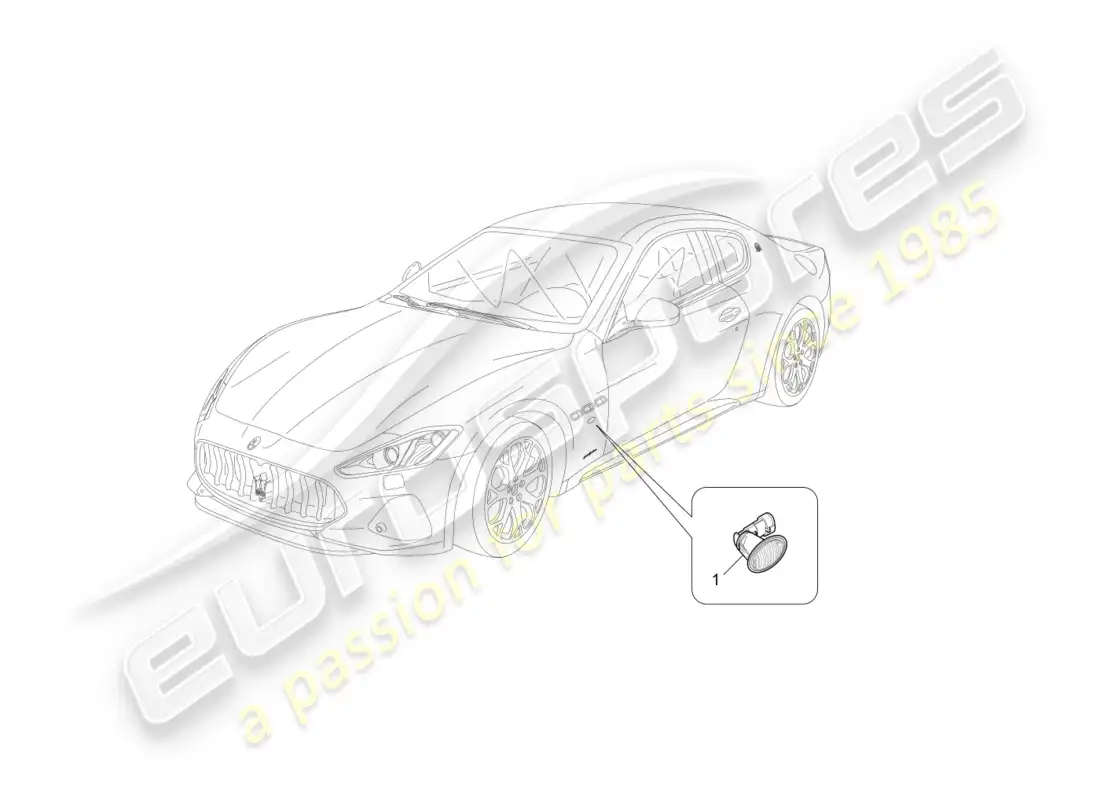 maserati granturismo s (2019) diagrama de piezas de los grupos de luces laterales