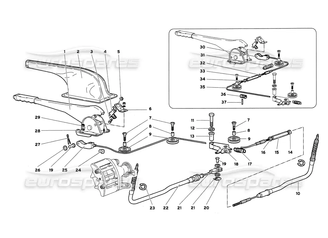 lamborghini diablo 6.0 (2001) freno de mano diagrama de piezas