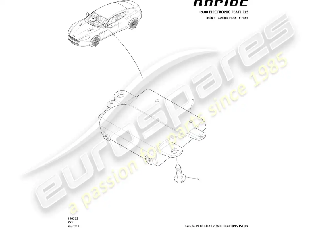 aston martin rapide (2014) rke diagrama de piezas