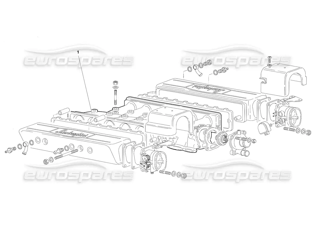 lamborghini diablo sv (1997) colector de admisión diagrama de piezas
