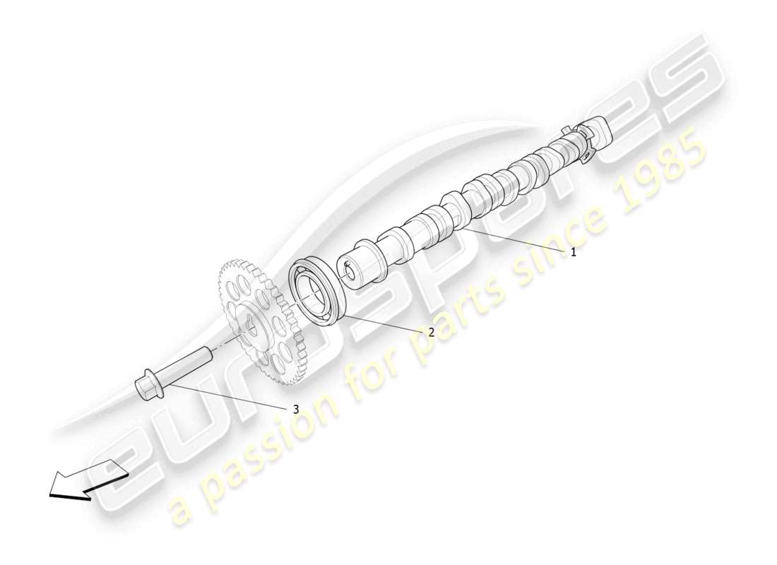 maserati levante gt (2022) diagrama de piezas de árboles de levas de culata