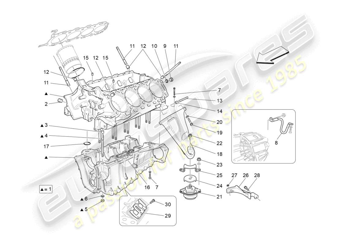 maserati granturismo mc stradale (2012) crankcase diagrama de piezas