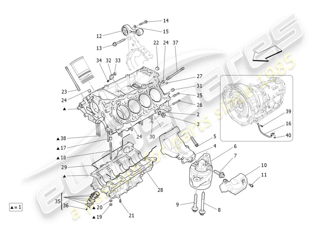 maserati quattroporte (2018) diagrama de piezas del carter