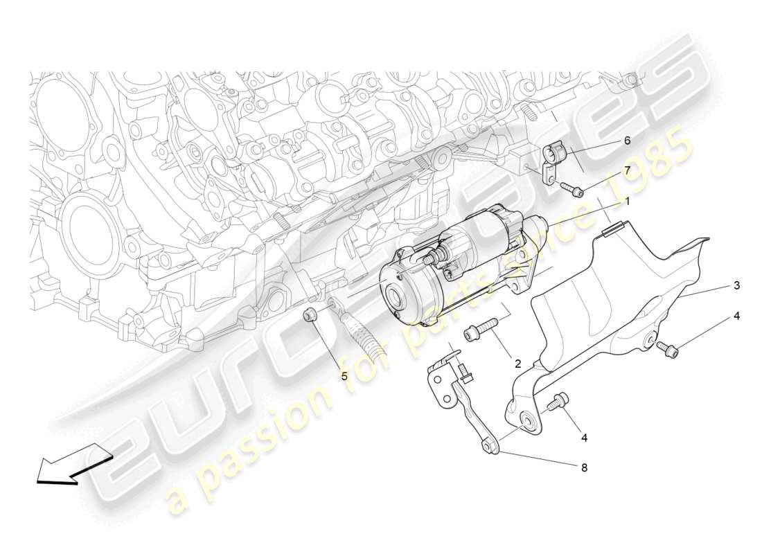 maserati levante trofeo (2020) control electrónico: diagrama de piezas de encendido del motor