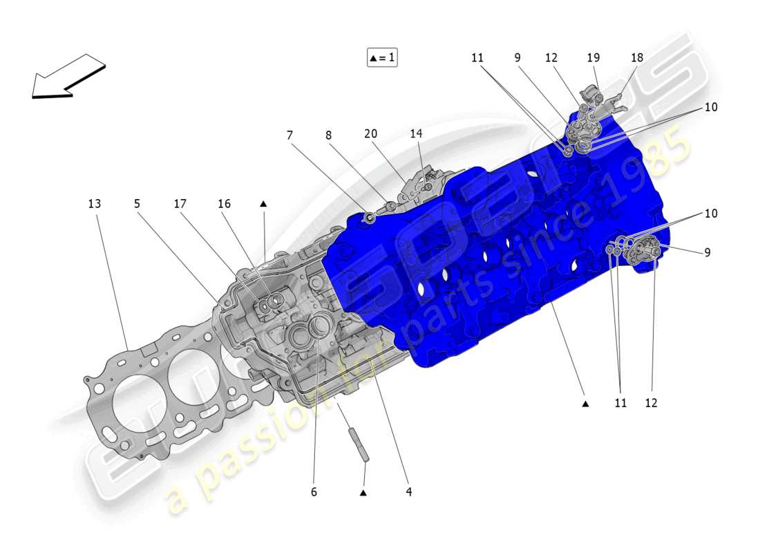 maserati grecale trofeo (2023) culata izquierda diagrama de piezas